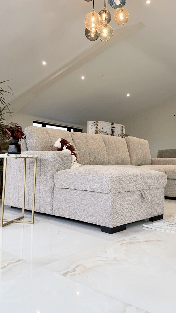 Como U Shape Corner Sofa Bed in Grey - JustBed