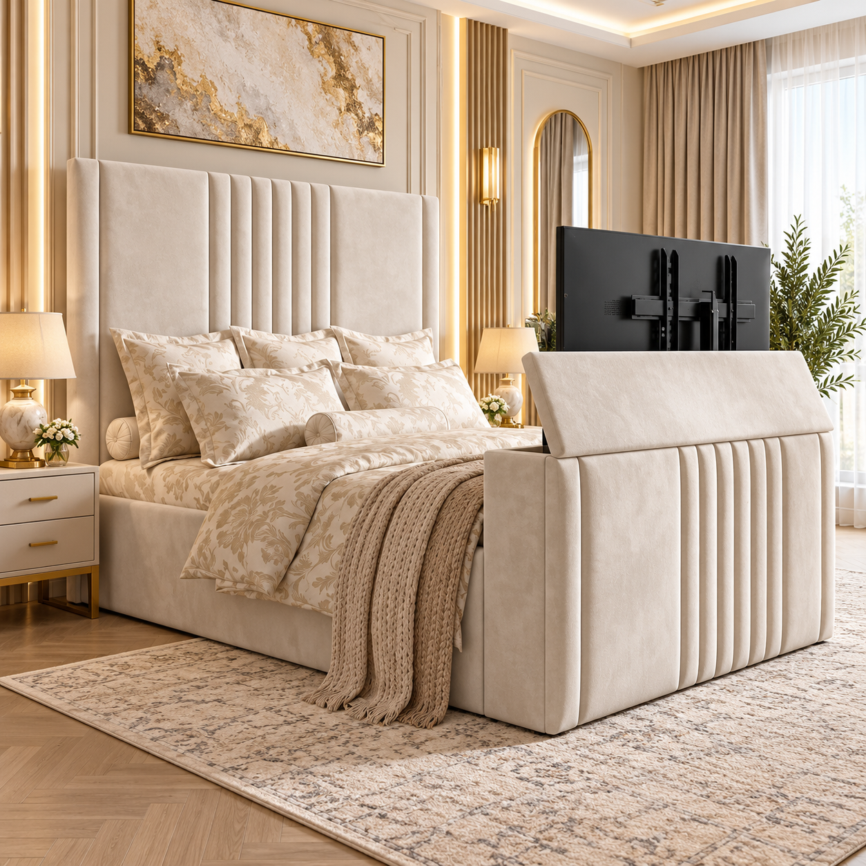 Novera Sculpted Line TV Bed Frame