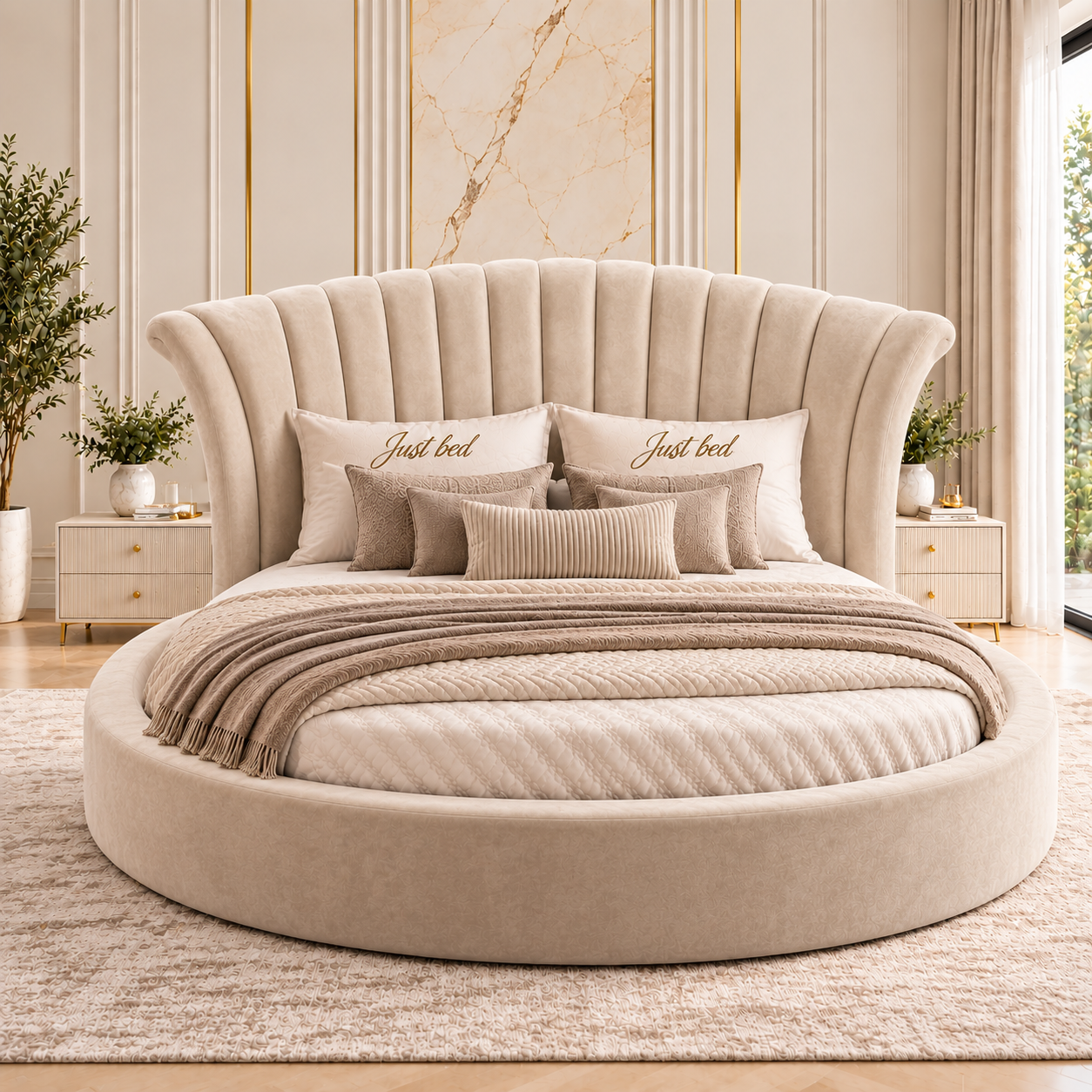 Roselle Scalloped Round Bed Frame