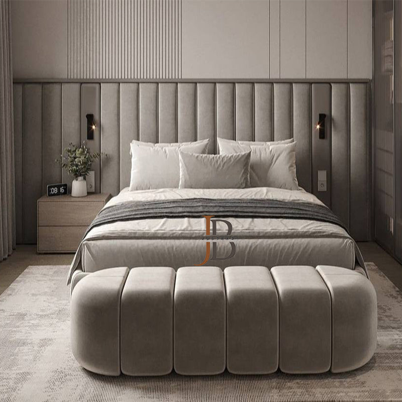 Deluxe Bed Frame With Wide Headboard