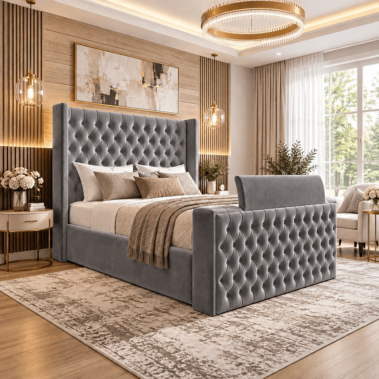Cavellino Chesterfield TV Bed Frame