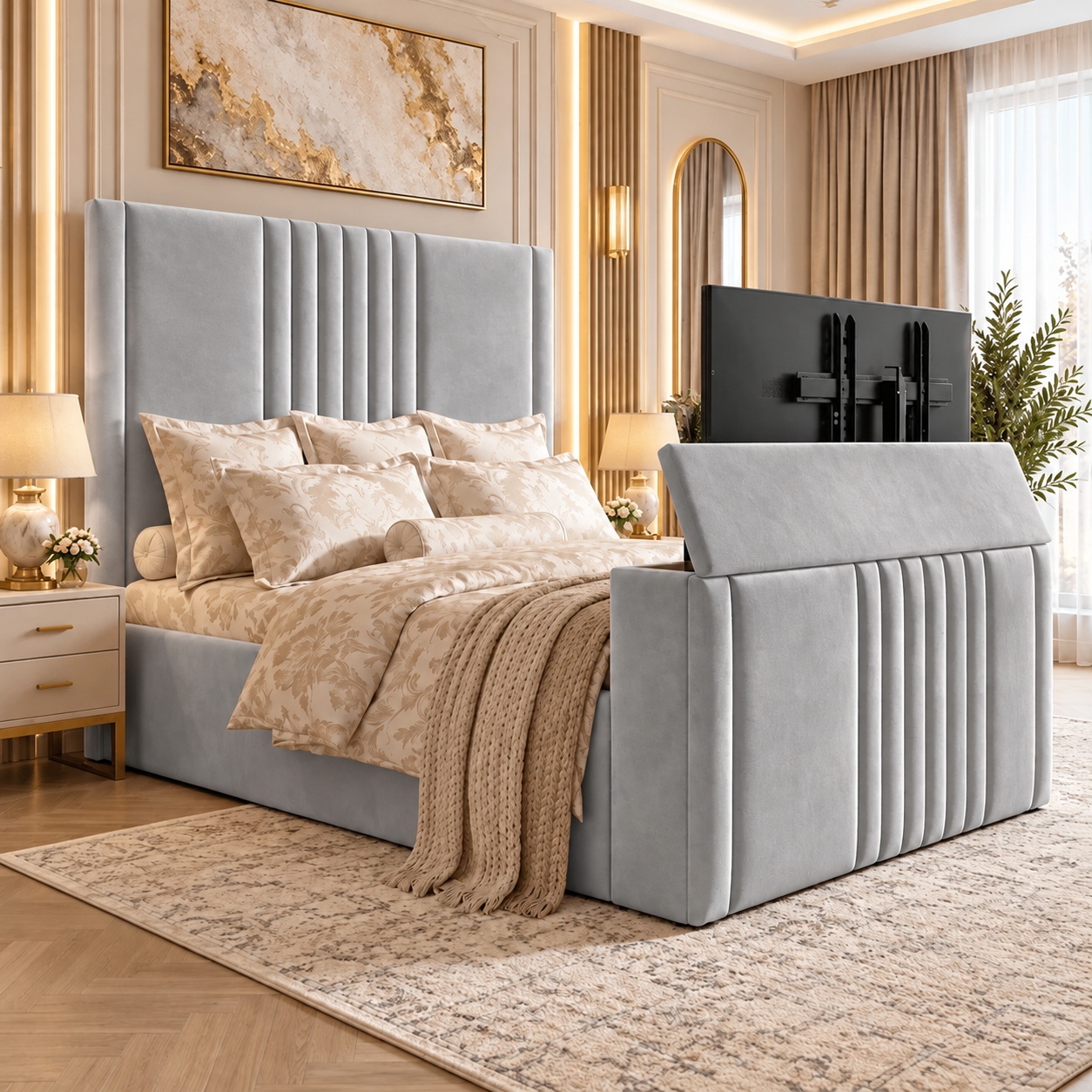 Novera Sculpted Line TV Bed Frame