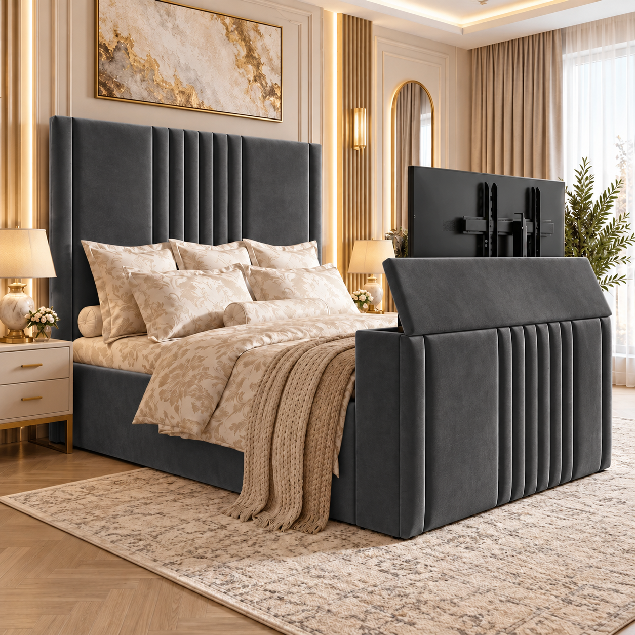 Novera Sculpted Line TV Bed Frame