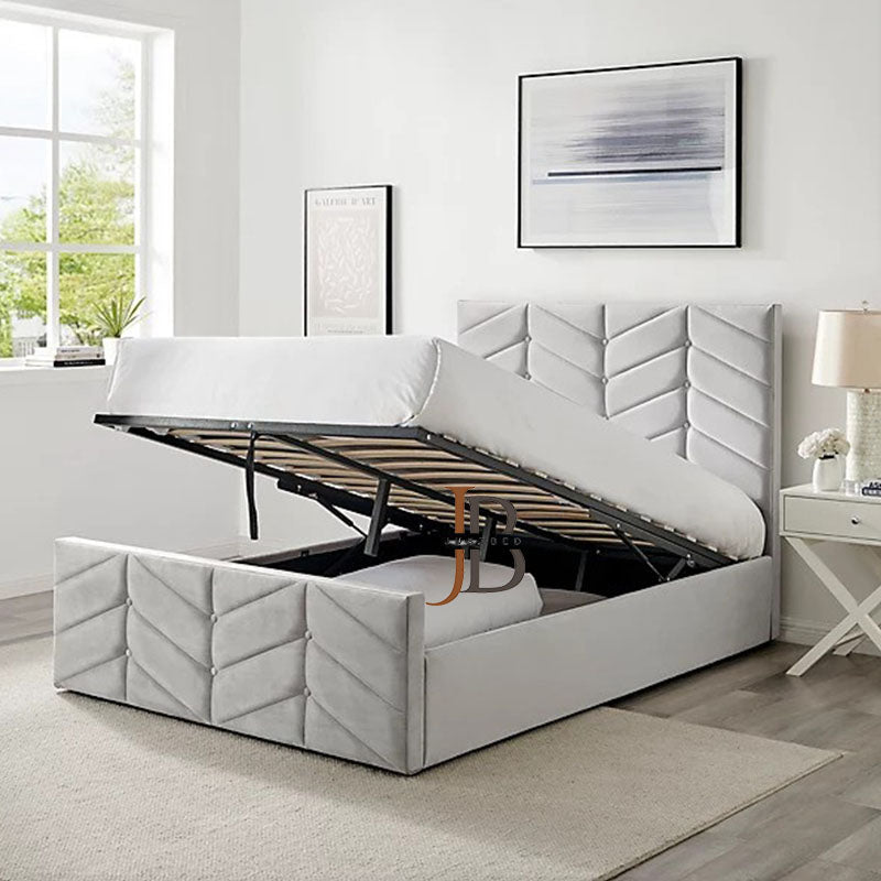 Ecasa Upholstered Gas Lift Storage Bed - JustBed