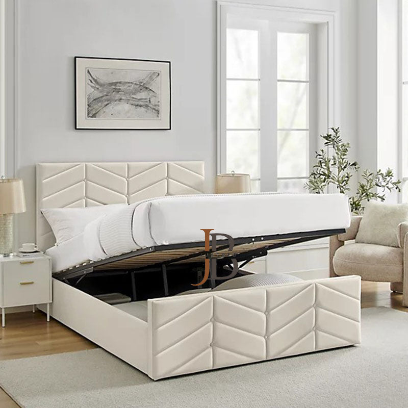 Ecasa Upholstered Gas Lift Storage Bed - JustBed