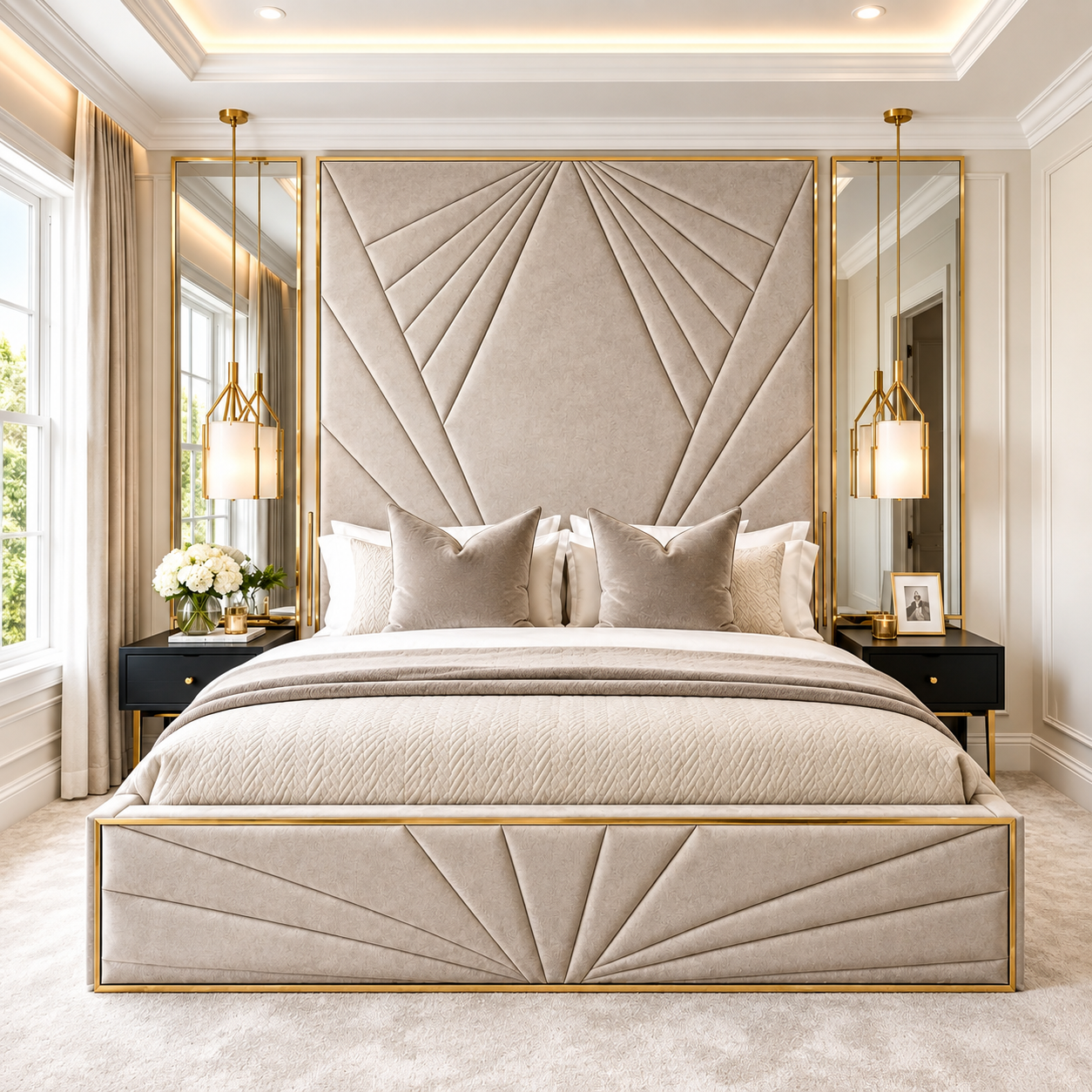 Solenne Luxury Mirror Bed Frame