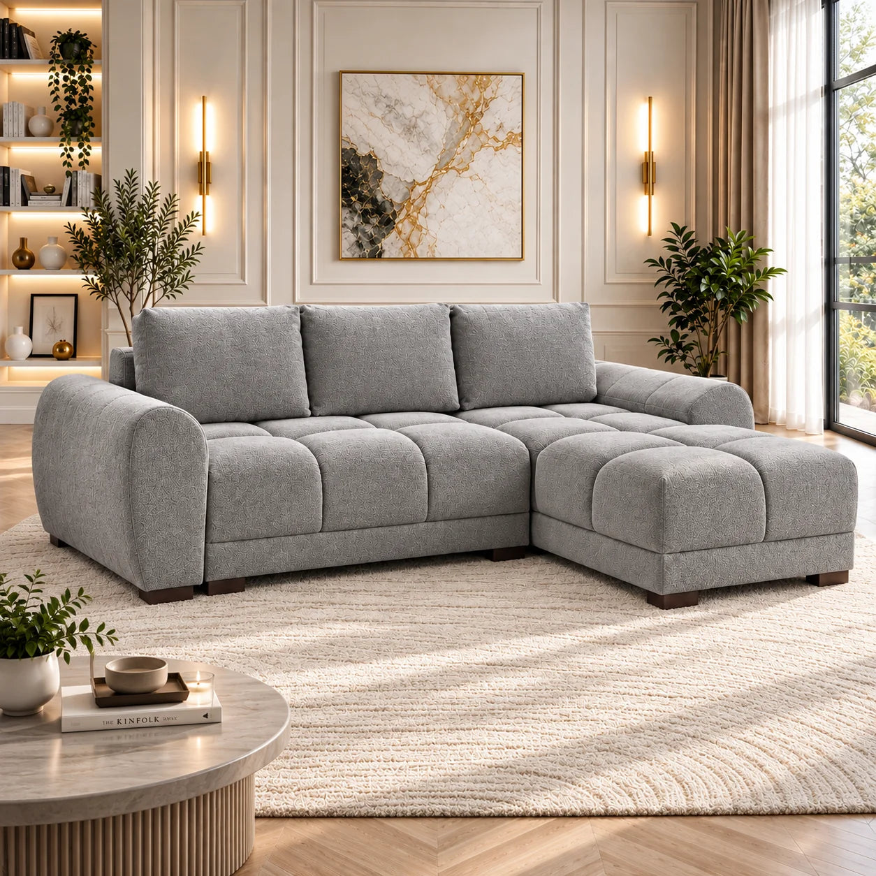 Azzuro Universal Corner Sofabed in Grey