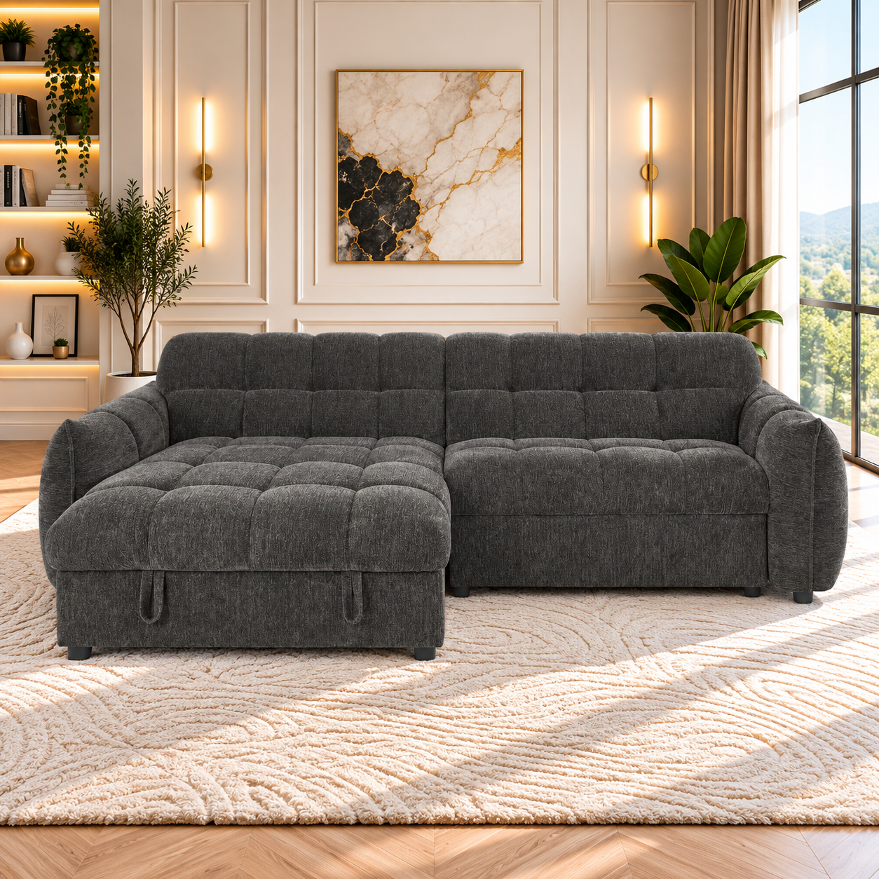 Franklin Universal Corner Sofabed In Grey