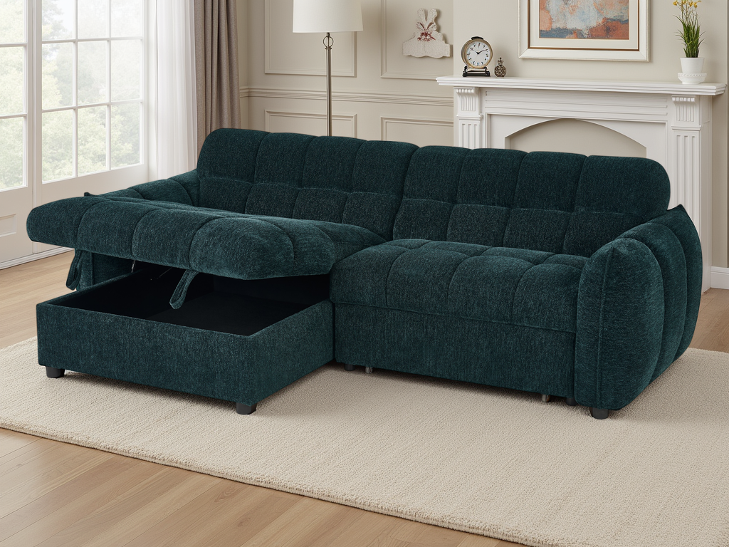 Florida Universal Corner Sofabed In Teal