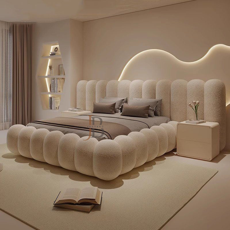 Ranson Padded Paneled Upholstered Hotel Style Bed Frame in Double, King & Super King Size With Ottoman Storage Option