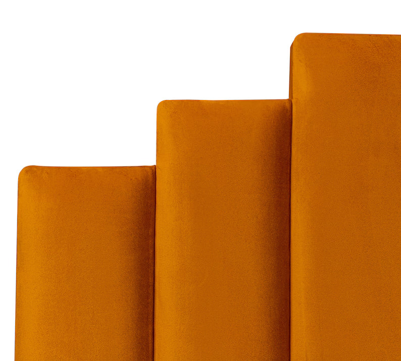 Kent Art Deco Floor Standing Headboard in Plush Velvet