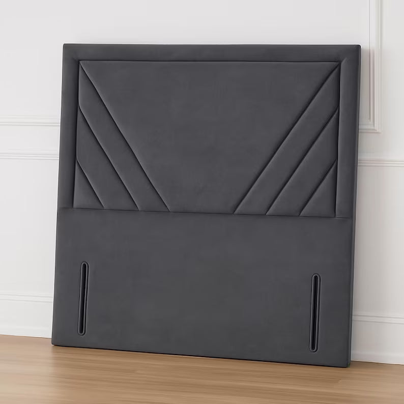 Hugo Art Deco Floor Headboard in Plush Velvet