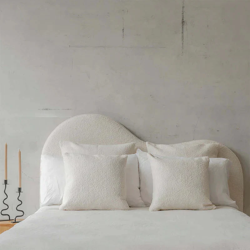 Myra Luxury Bed in Plush Velvet Fabric with Stylish Headboard