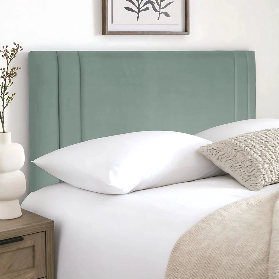 Indigo Plush Velvet Headboard for Divan Beds - JustBed