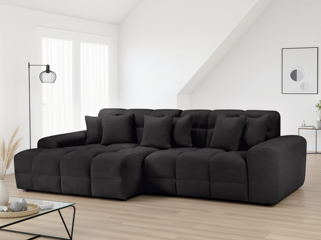 Jacob Left Hand Facing Corner Sofa In Black