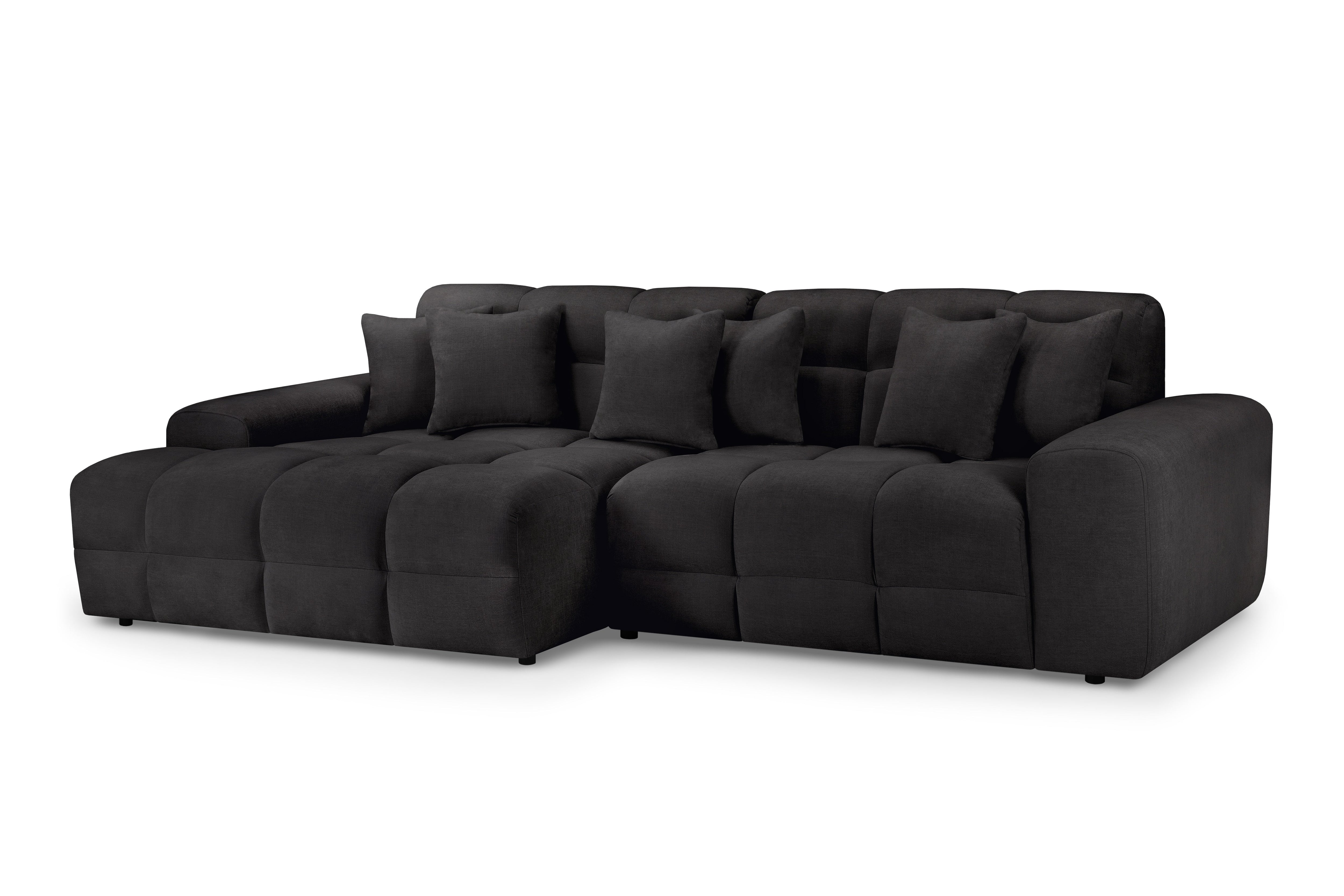 Jacob Left Hand Facing Corner Sofa In Black