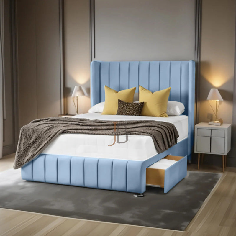 Jade Panel Wingback Divan Bed