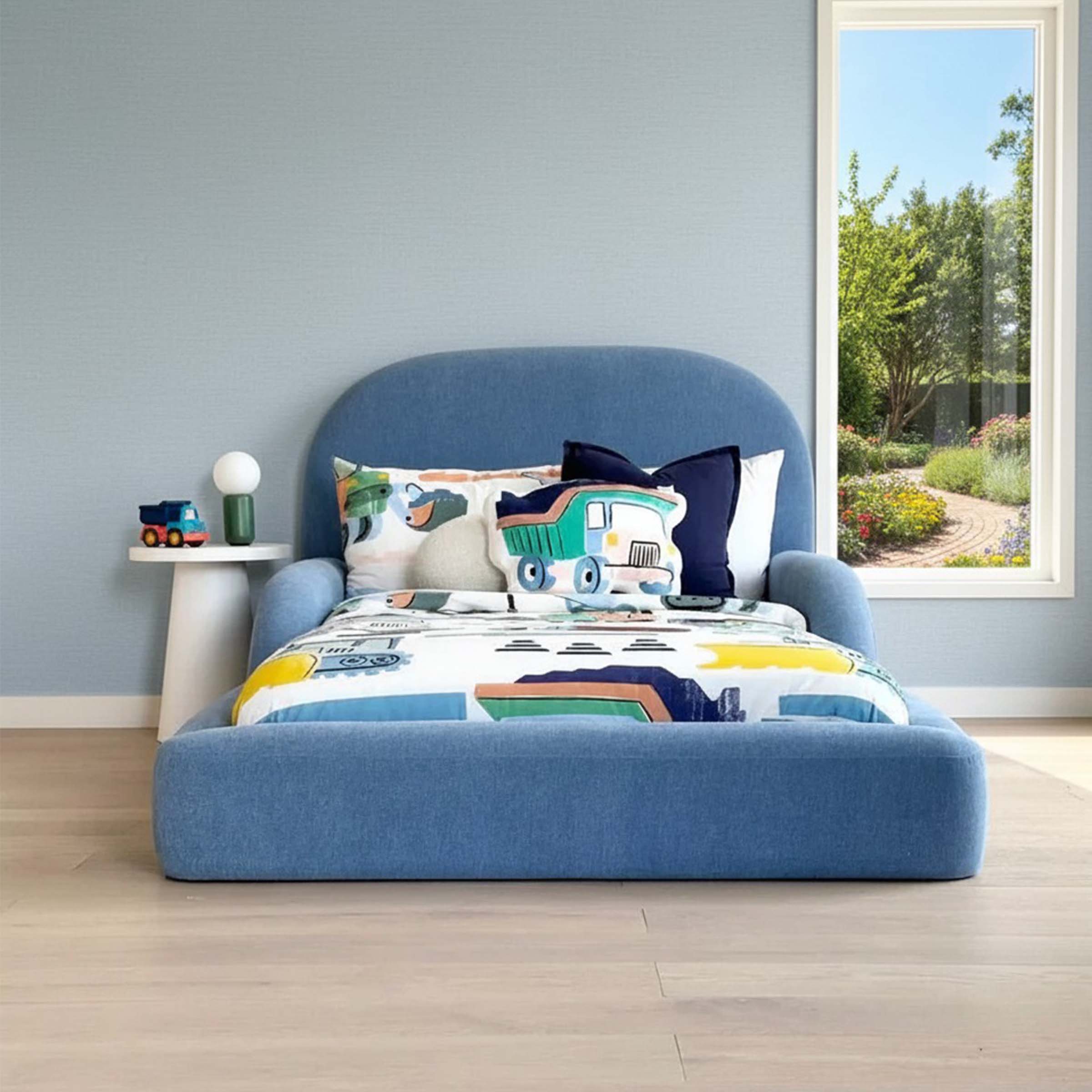 Lunar Kids Bed in Boucle Fabric