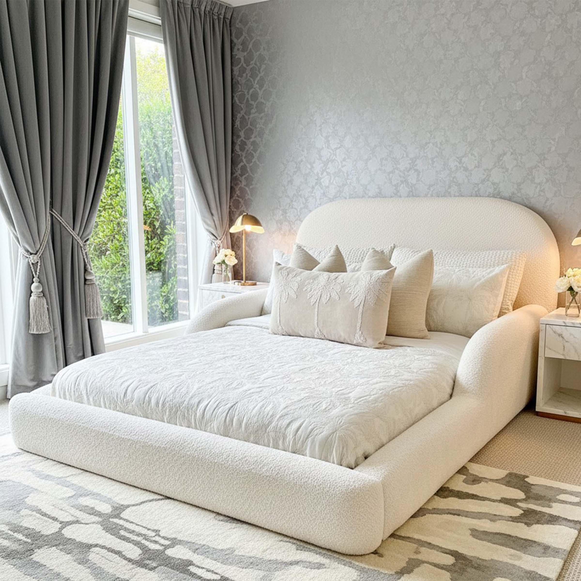 Lunar Kids Bed in Boucle Fabric