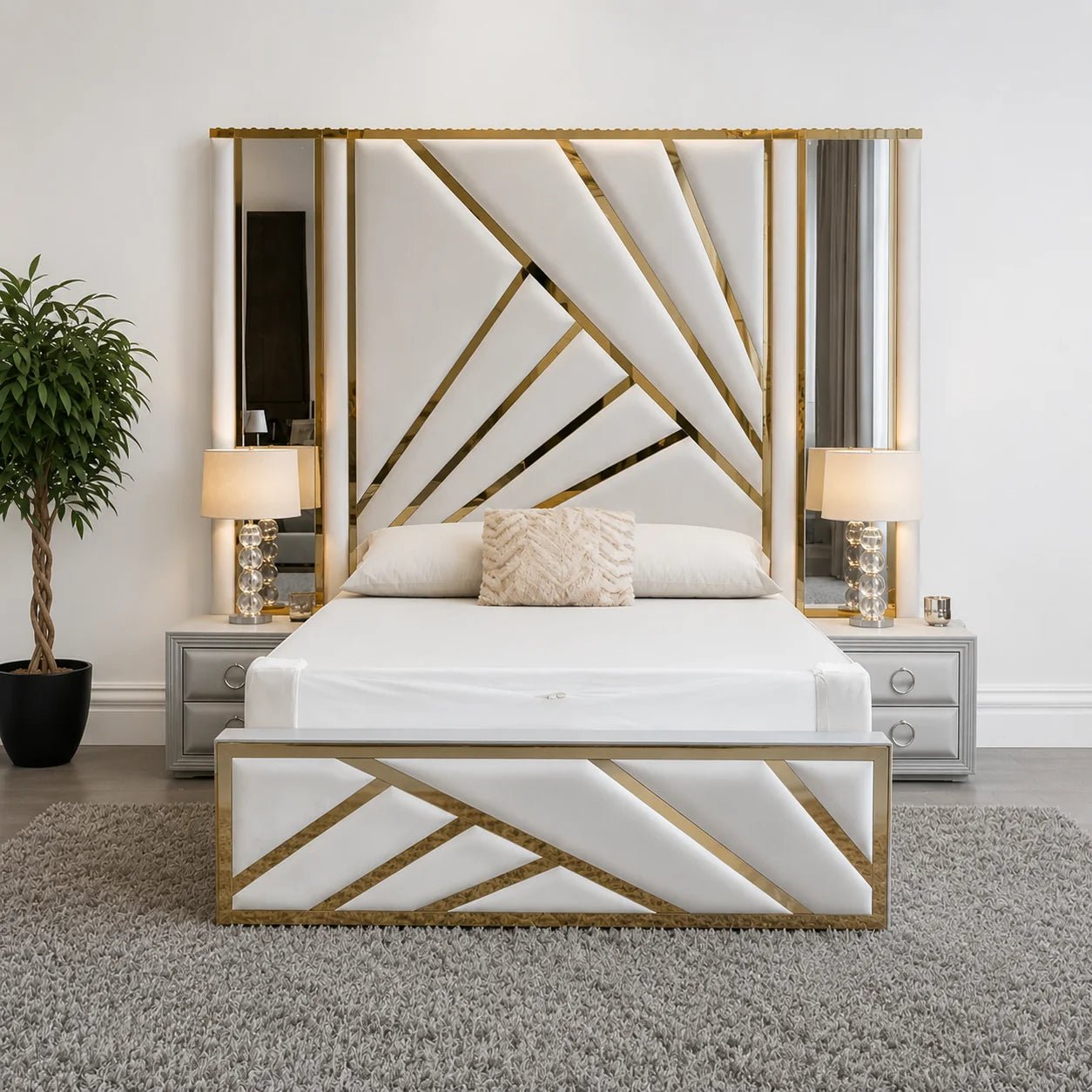 Lumira Art Deco Mirror Bed - JustBed