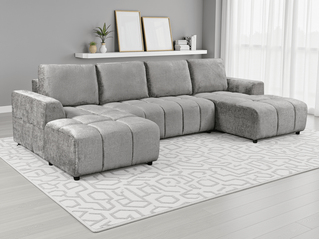 Luxury Shanghai U Shape Sofabed In Grey - JustBed