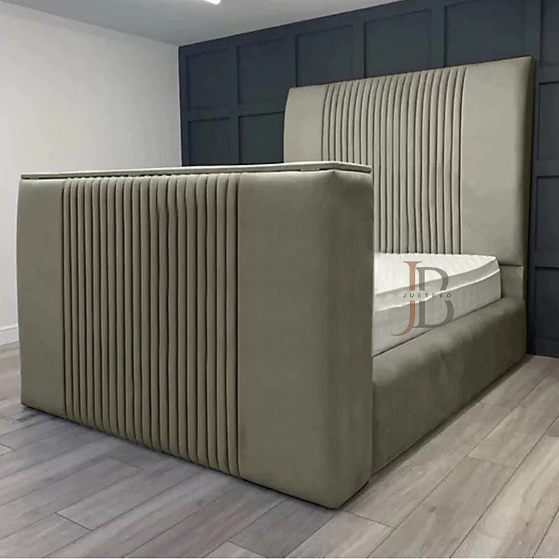 Madrid Linestyle Upholstered TV Bed Frame - JustBed
