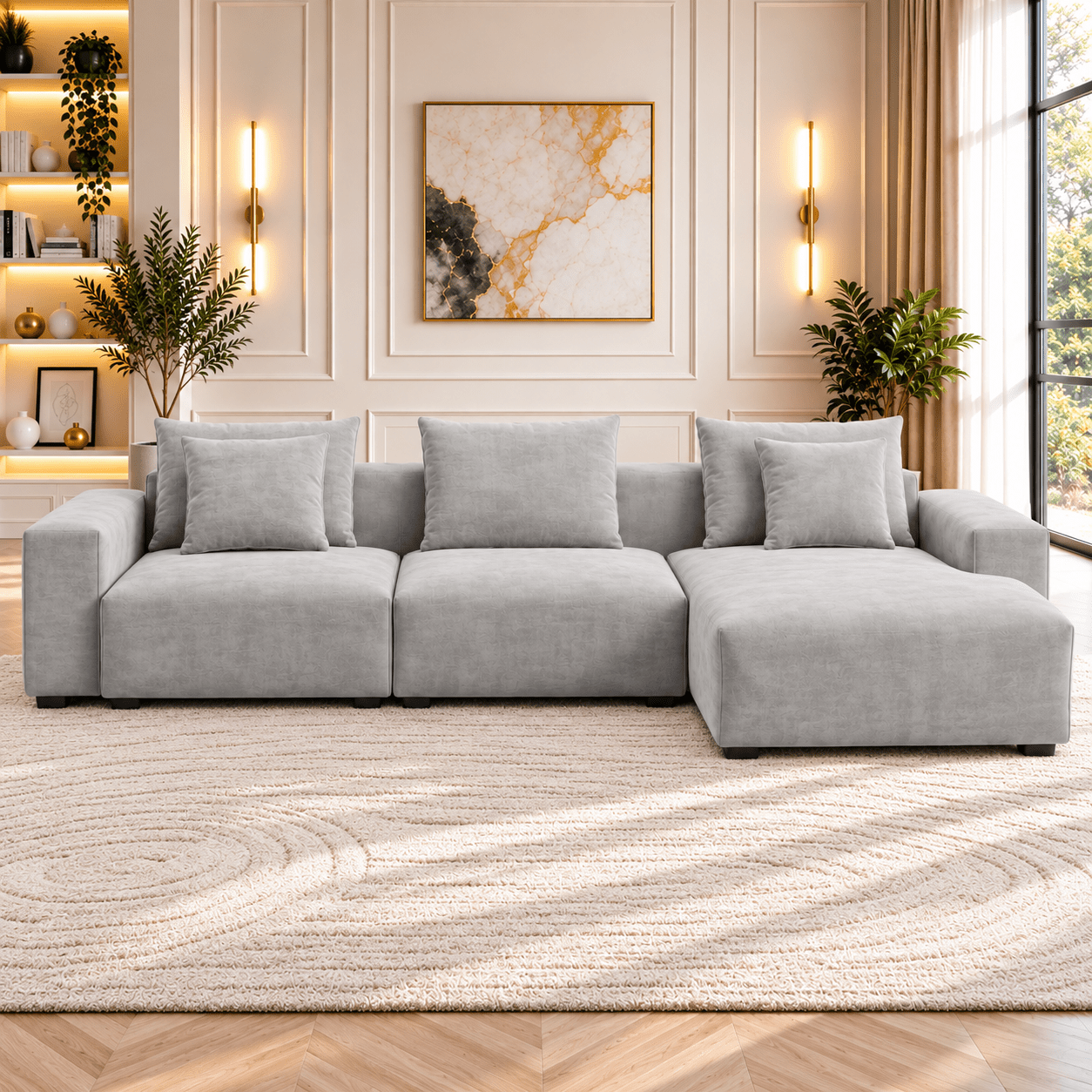 Malibu Universal Corner Sofa In Grey - JustBed