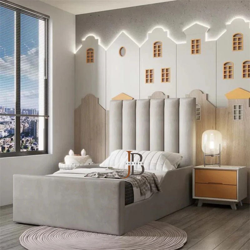 Milo Linestyle Panel Kids Bed - JustBed