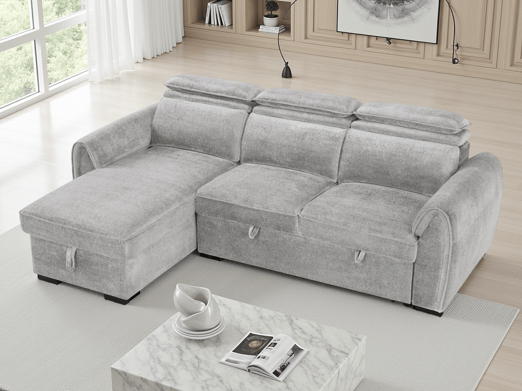 Montrose Universal Corner Sofabed In Grey - JustBed