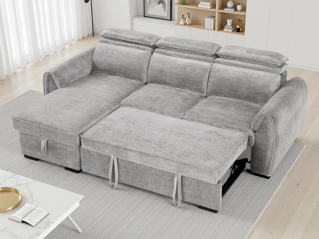 Montrose Universal Corner Sofabed In Grey - JustBed