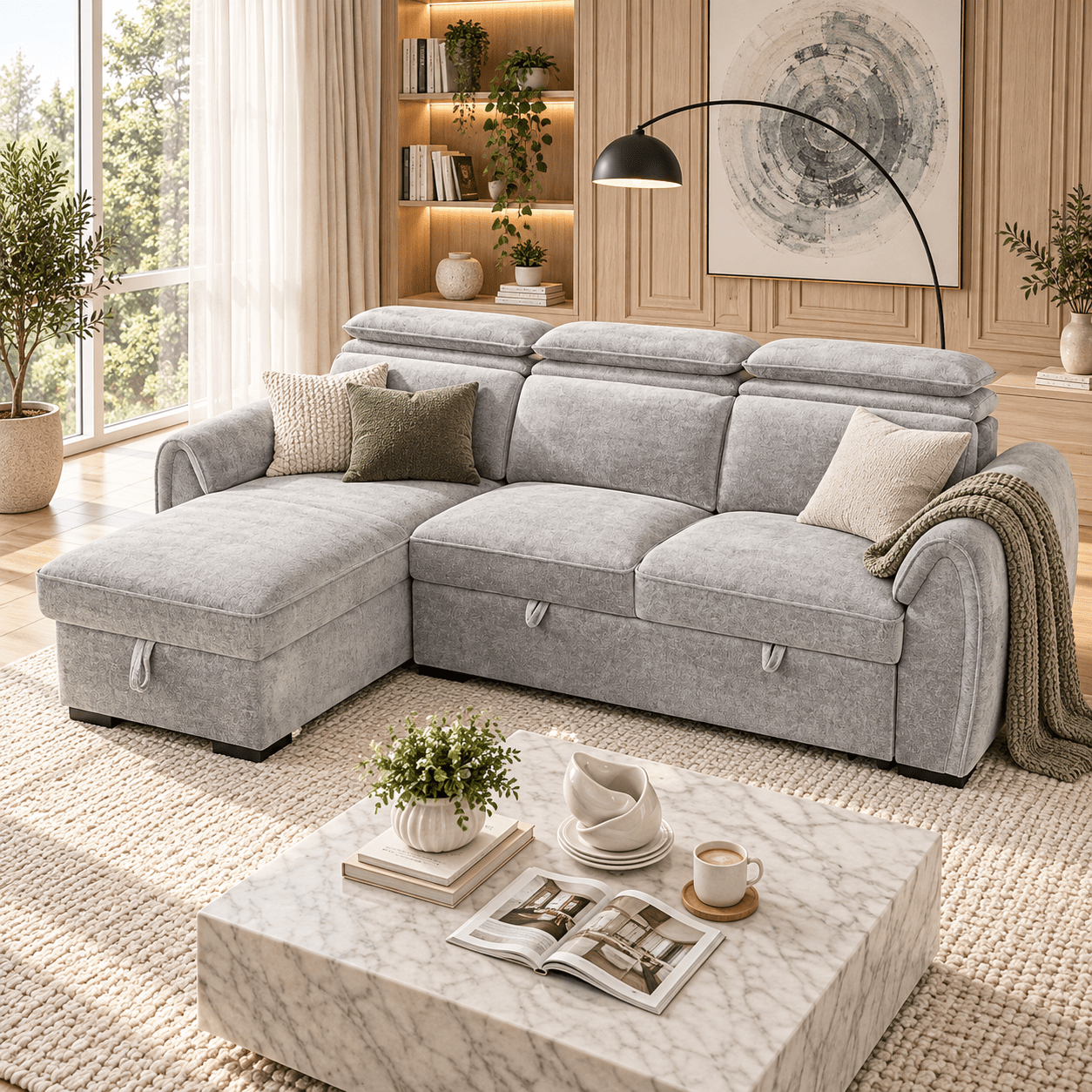 Montrose Universal Corner Sofabed In Grey - JustBed