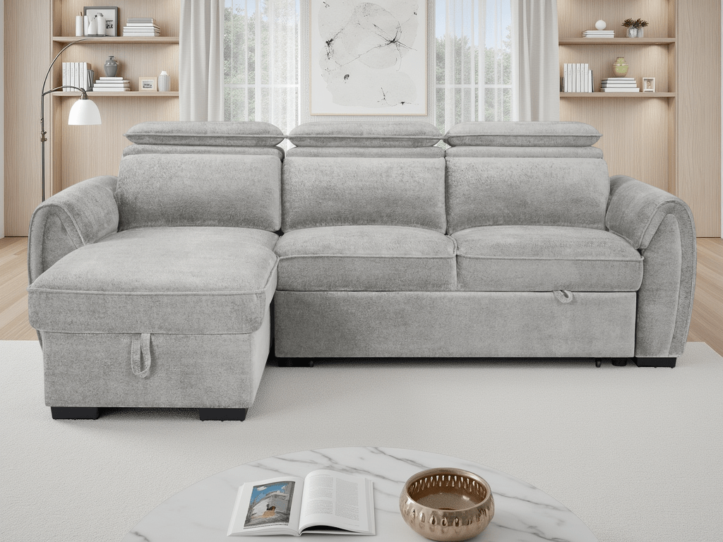 Montrose Universal Corner Sofabed In Grey - JustBed