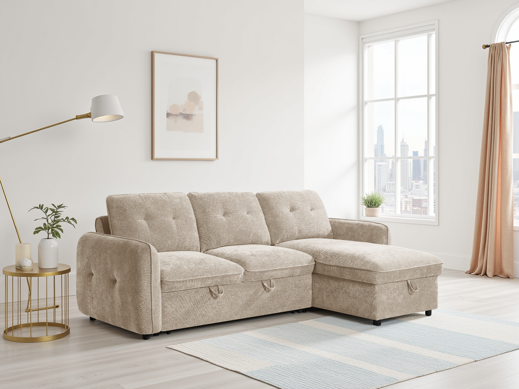Moscow Universal Corner Sofabed In Beige