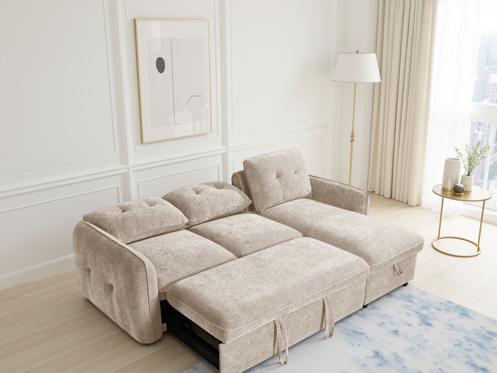 Moscow Universal Corner Sofabed In Beige