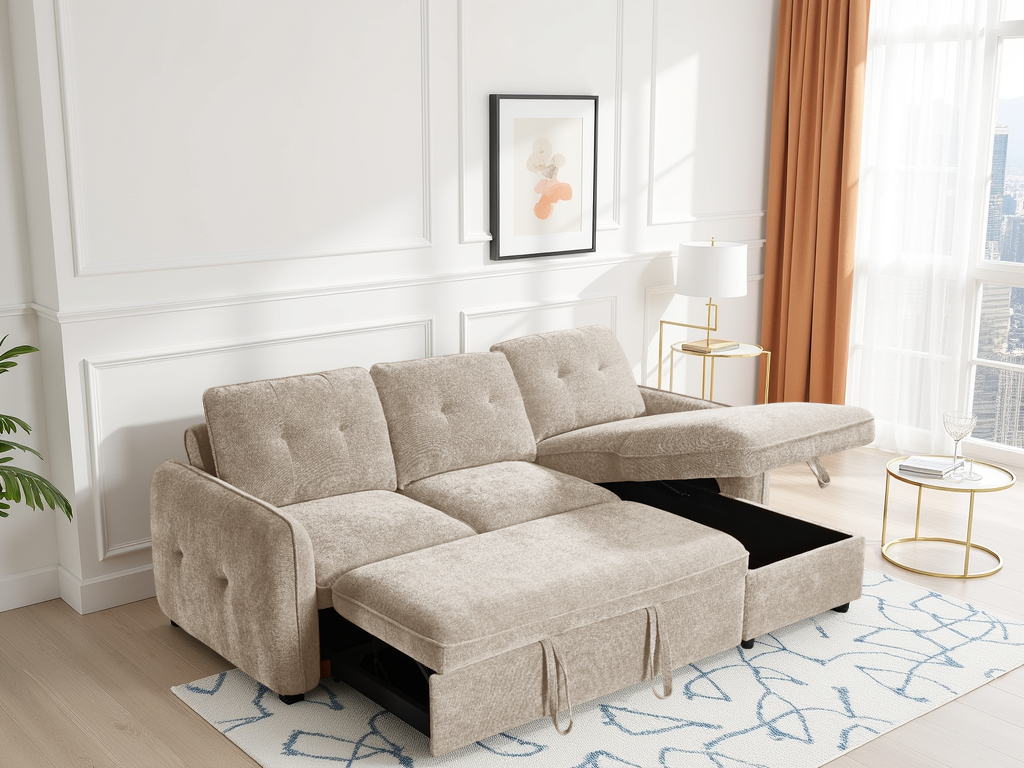 Moscow Universal Corner Sofabed In Beige
