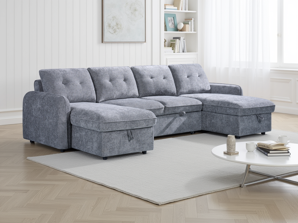 Moscow U Shape Sofabed in Grey