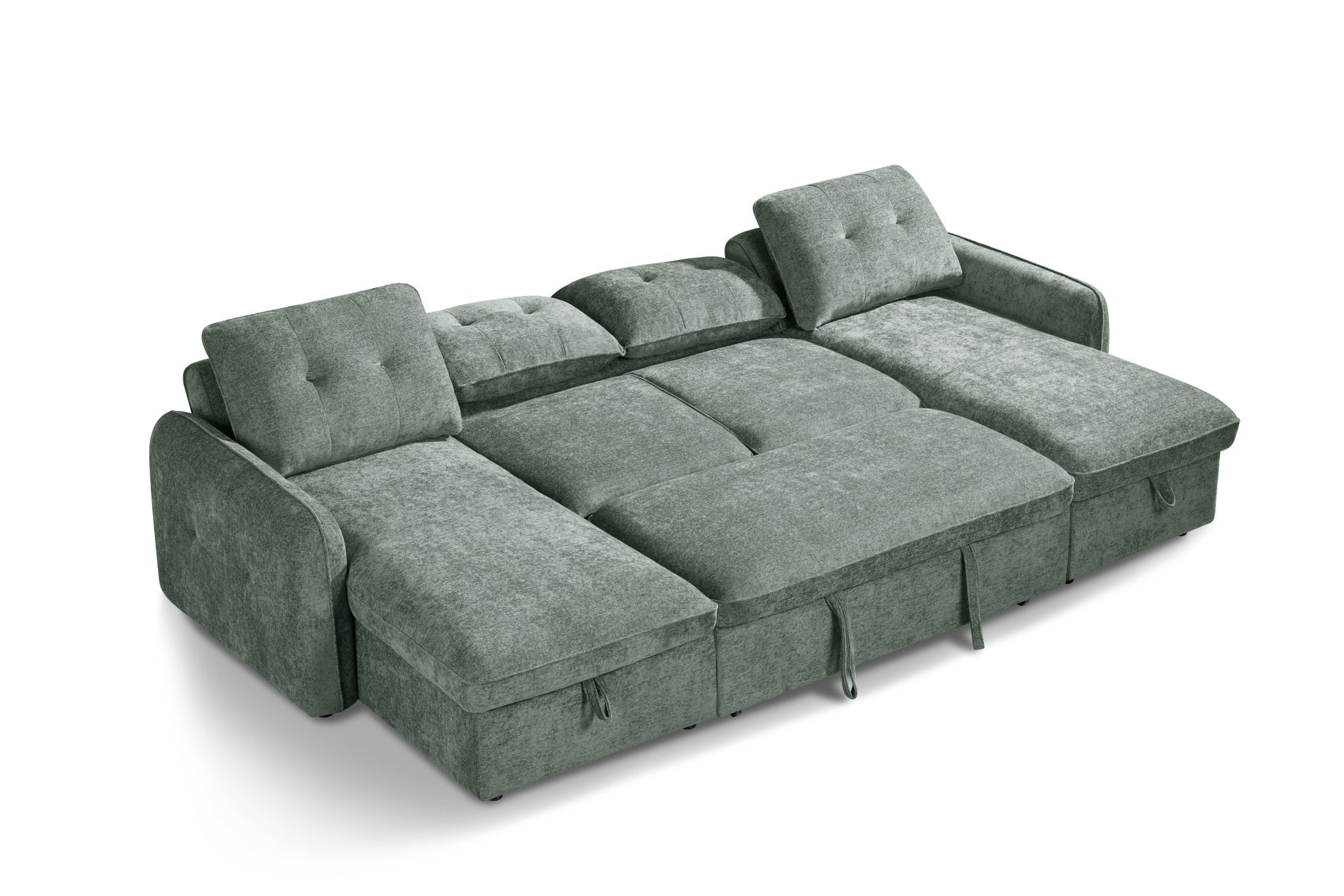 Moscow U Shape Corner Sofabed In Green - JustBed