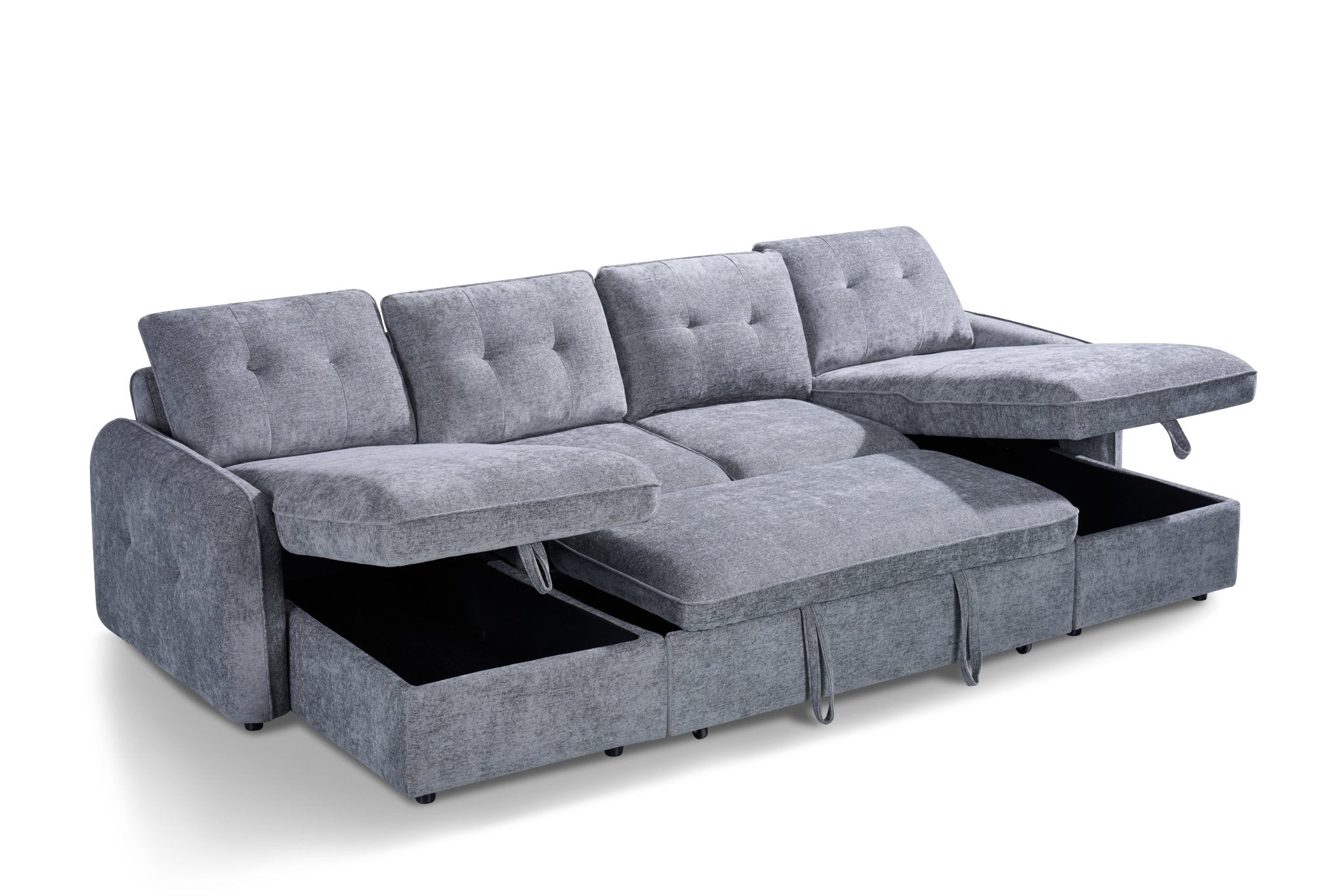 Moscow U Shape Sofabed in Grey - JustBed