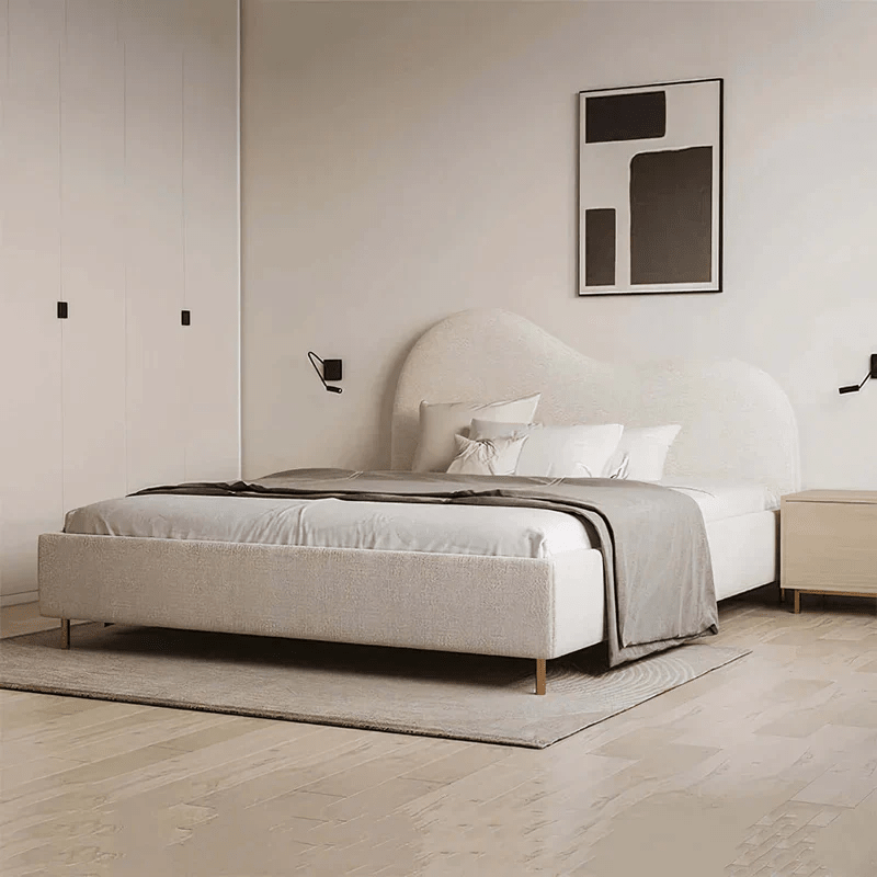 Myra Luxury Bed in Plush Velvet Fabric with Stylish Headboard - JustBed