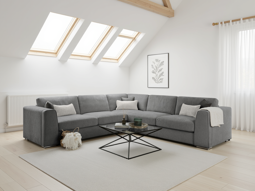 Naples Large Corner Sofa In Grey
