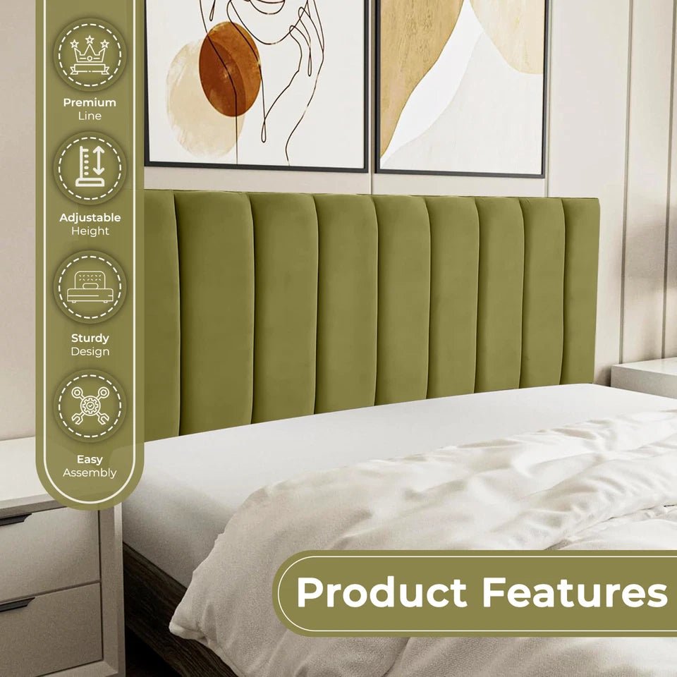 Nine Vertical Panel Headboard For Divan Bases - JustBed