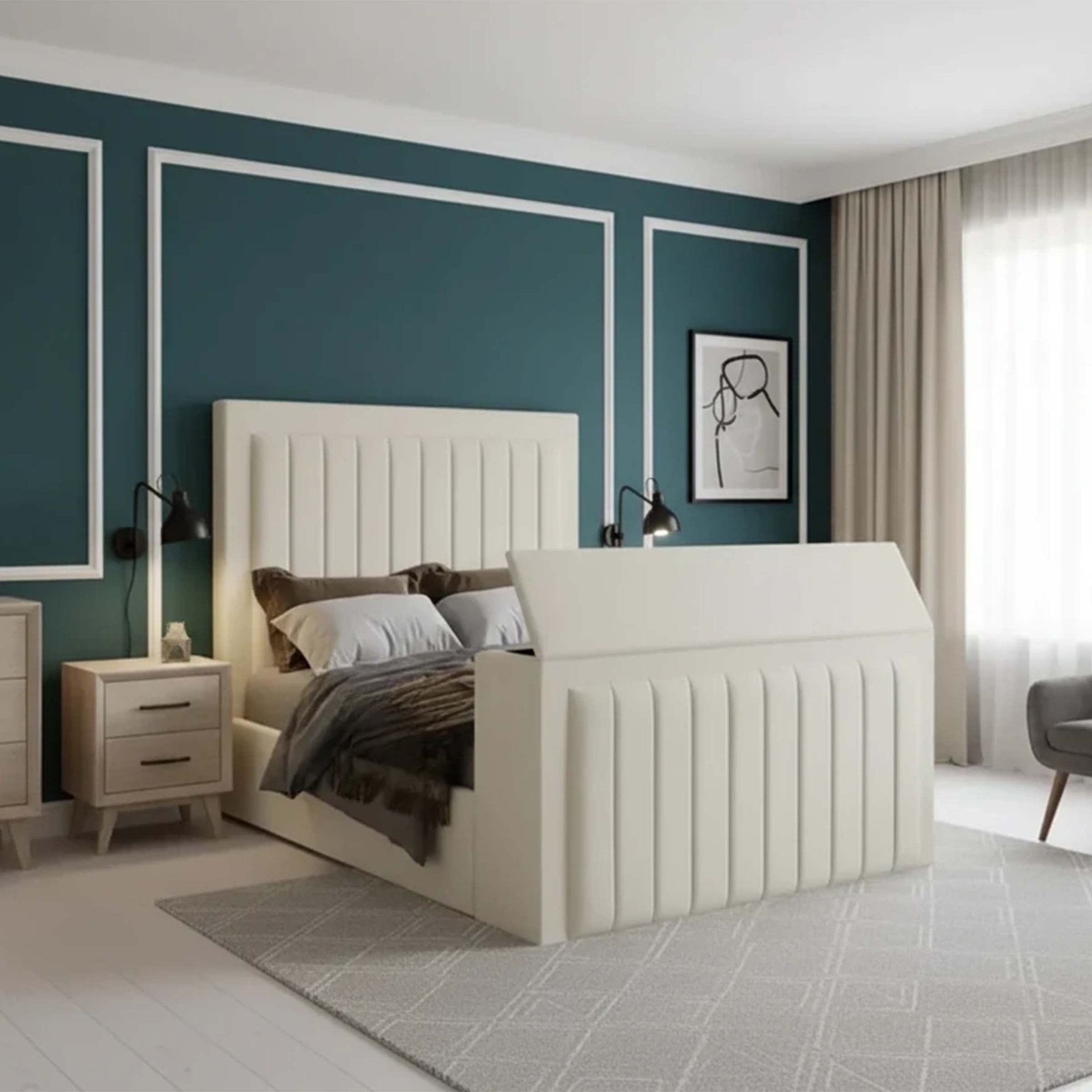 Nova TV Bed Frame in Panel Style - JustBed