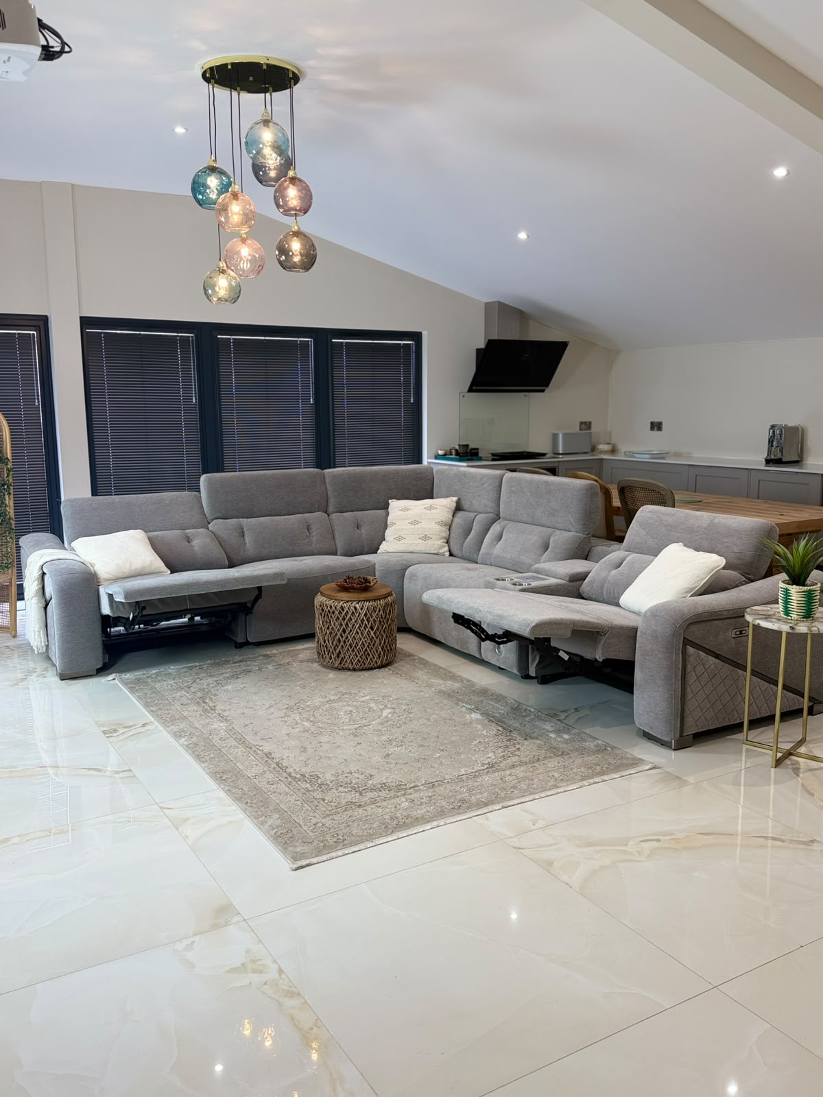 Ohio Electric Modular Large Recliner Corner Sofa In Grey