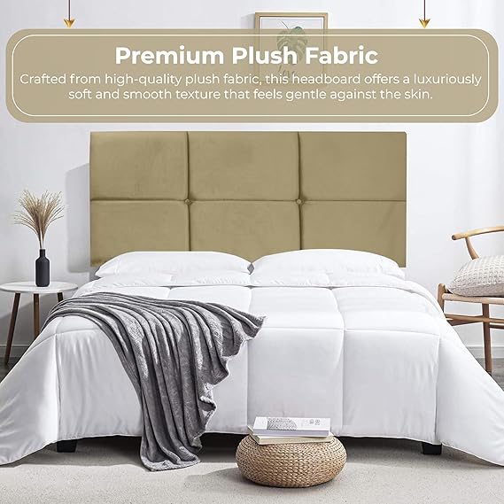 Olive Plush Velvet Headboard - JustBed