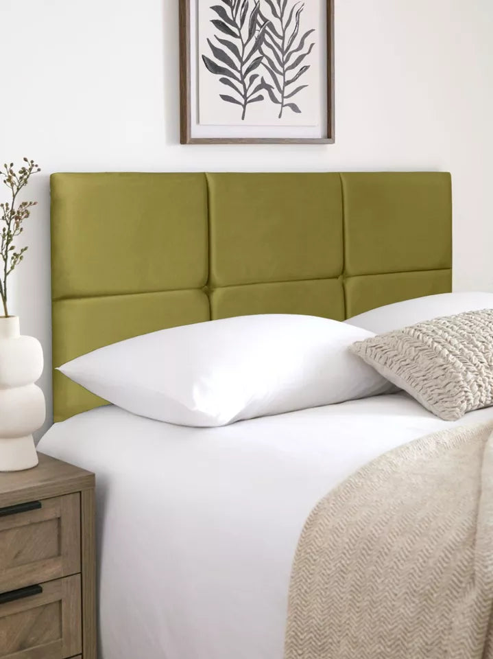 Olive Plush Velvet Headboard