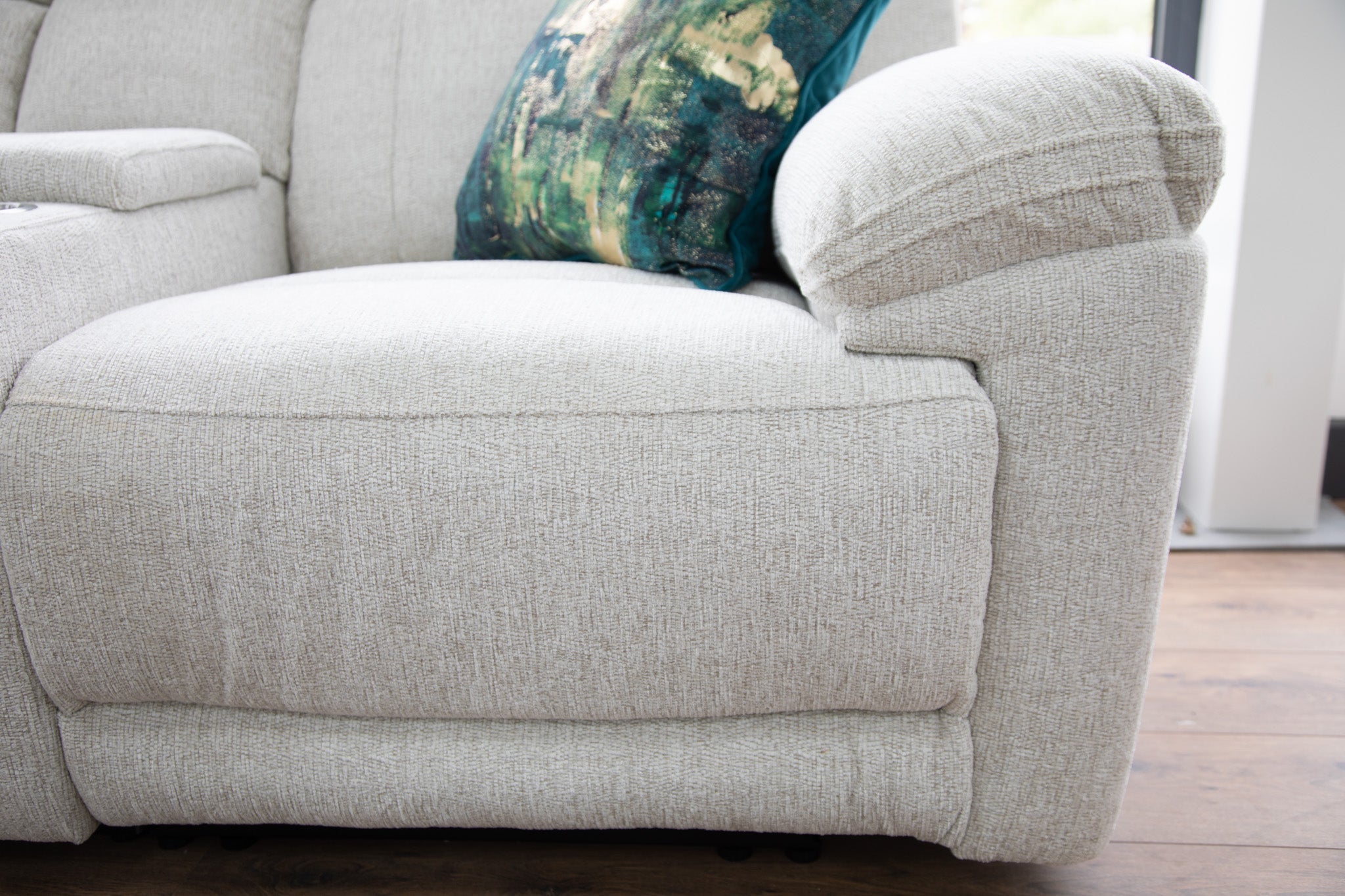 Owen Electric Large Corner Recliner Sofa in Beige