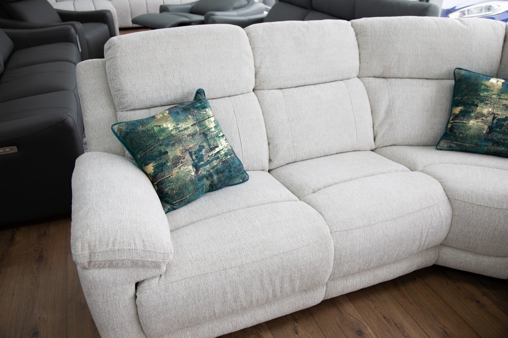 Owen Electric Large Corner Recliner Sofa in Beige