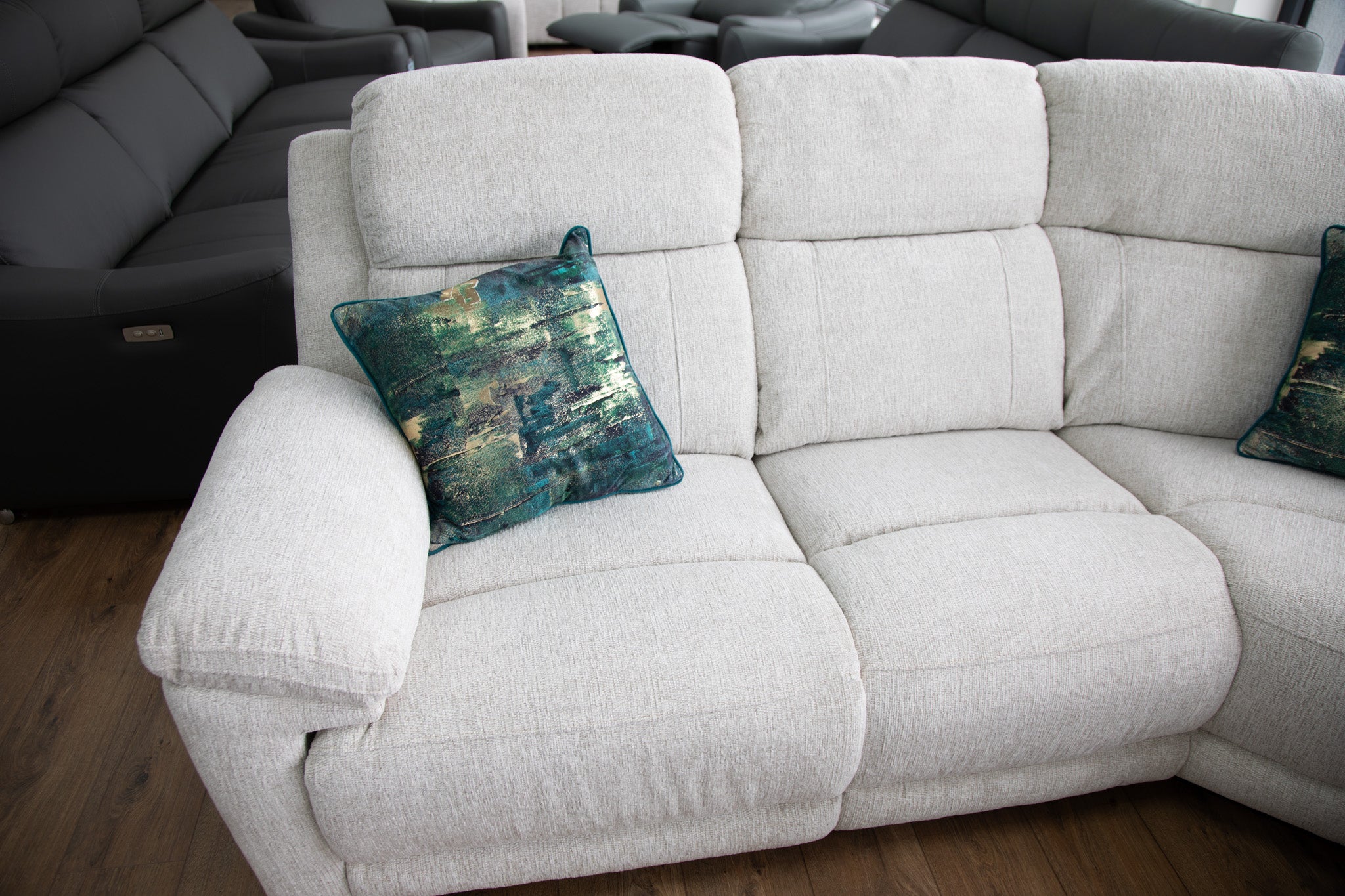 Owen Electric Large Corner Recliner Sofa in Beige