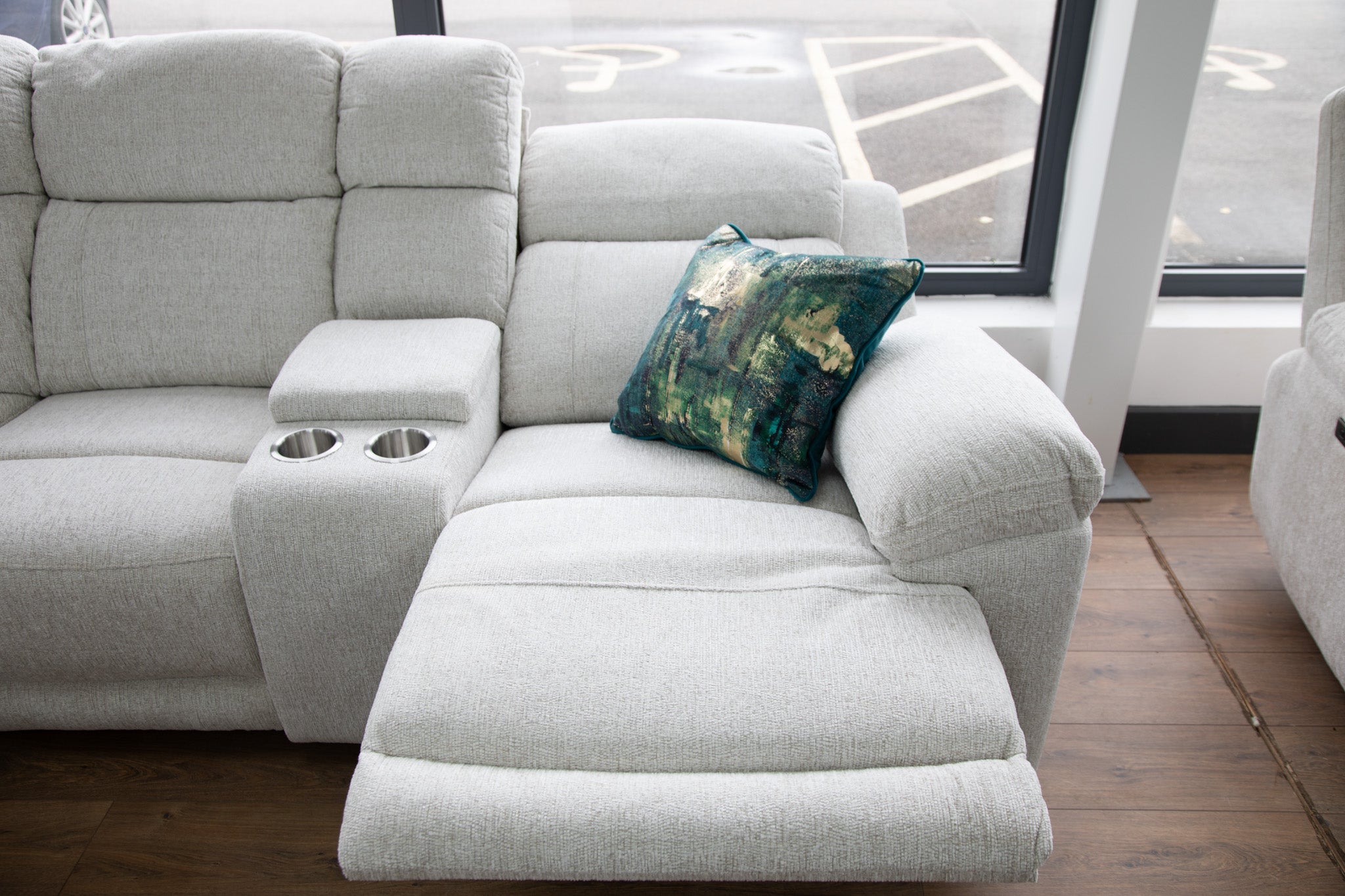 Owen Electric Large Corner Recliner Sofa in Beige