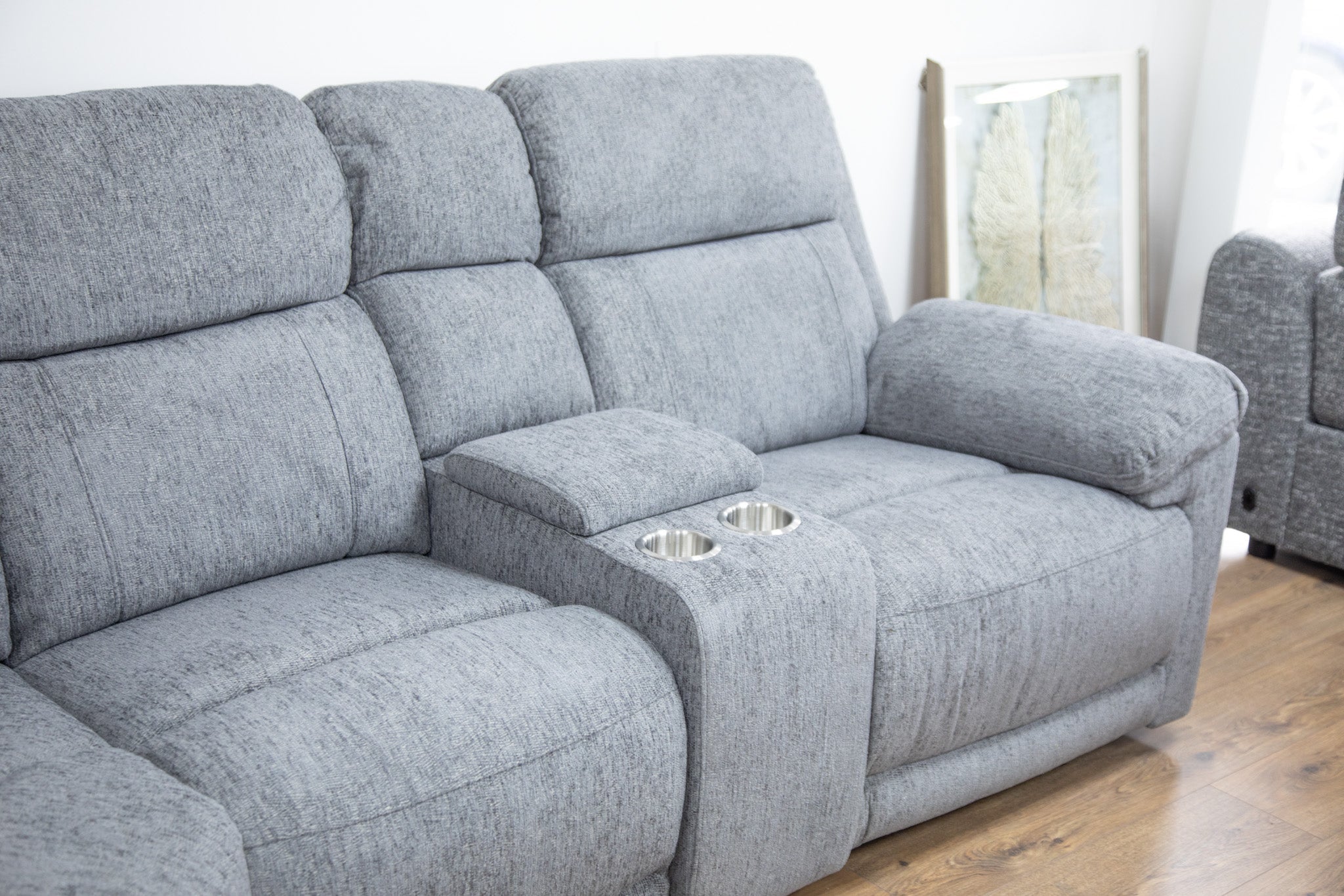 Owen Recliner Electric Large Corner Sofa In Grey - JustBed
